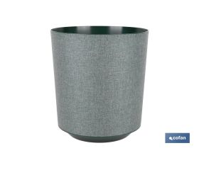 MACETA O MACETERO GAMA TEXTIL COLOR VERDE PP Ø 285 X 316 MM 16 L VENTA UNITARIA