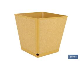 MACETA O MACETERO GAMA TEXTIL CUADRADA COLOR MOSTAZA PP 180 X 180 X 180 MM 3,7 L VENTA UNITARIA