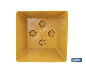 MACETA O MACETERO GAMA TEXTIL CUADRADA COLOR MOSTAZA PP 180 X 180 X 180 MM 3,7 L VENTA UNITARIA