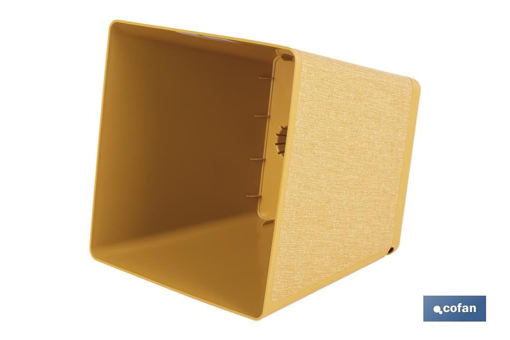 MACETA O MACETERO GAMA TEXTIL CUADRADA COLOR MOSTAZA PP 180 X 180 X 180 MM 3,7 L VENTA UNITARIA