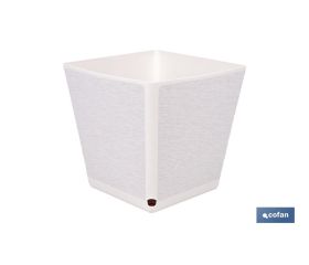 MACETA O MACETERO GAMA TEXTIL CUADRADA COLOR BLANCO PP 238 X 238 X 240 MM 9 L VENTA UNITARIA