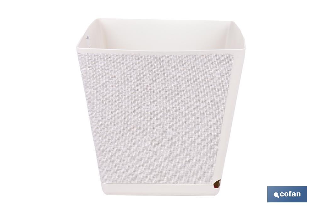MACETA O MACETERO GAMA TEXTIL CUADRADA COLOR BLANCO PP 238 X 238 X 240 MM 9 L VENTA UNITARIA