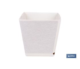 MACETA O MACETERO GAMA TEXTIL CUADRADA COLOR BLANCO PP 238 X 238 X 240 MM 9 L VENTA UNITARIA