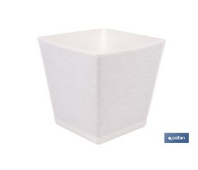 MACETA O MACETERO GAMA TEXTIL CUADRADA COLOR BLANCO PP 298 X 298 X 300 MM 18 L