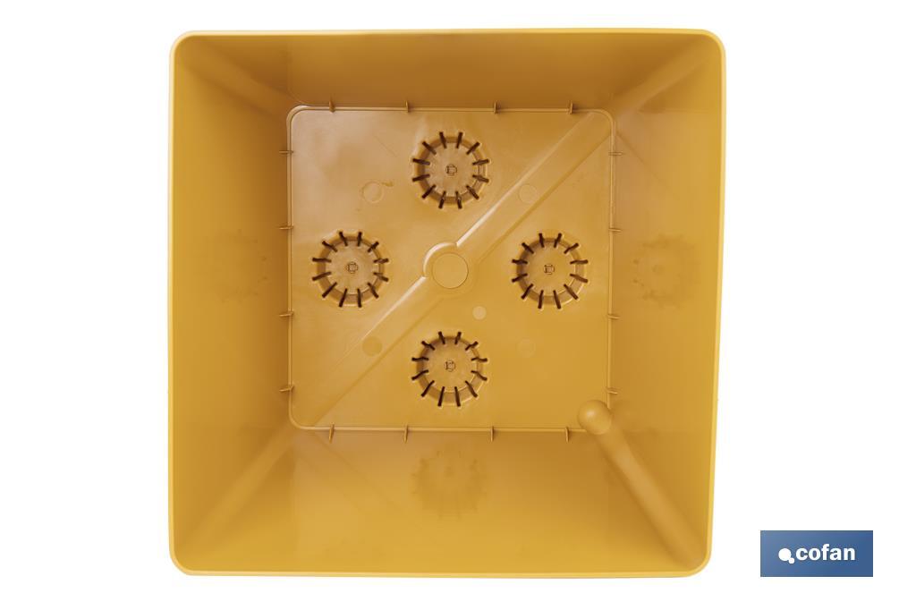 MACETA O MACETERO GAMA TEXTIL CUADRADA COLOR MOSTAZA PP 298 X 298 X 300 MM 18 L