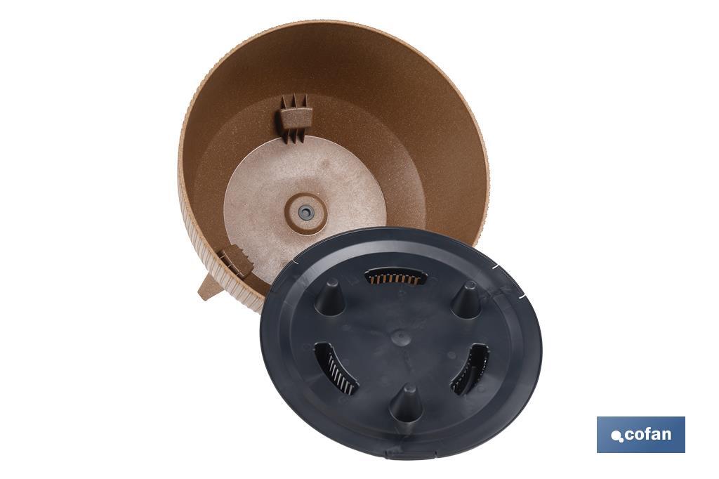 MACETA CON PATAS Y FILTRO DE DRENAJE COLOR MARRÓN WPC Ø 243 X 150 MM 5,1 L