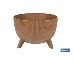 MACETA CON PATAS Y FILTRO DE DRENAJE COLOR MARRÓN WPC Ø 242 X 183 MM 9,3 L