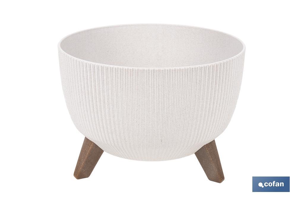 MACETA CON PATAS Y FILTRO DE DRENAJE COLOR BLANCO WPC Ø 243 X 150 MM 5,1 L VENTA UNITARIA