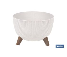 MACETA CON PATAS Y FILTRO DE DRENAJE COLOR BLANCO WPC Ø 242 X 183 MM 9,3 L VENTA UNITARIA