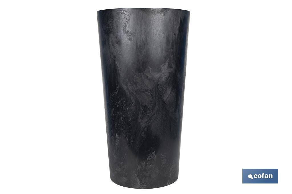 MACETERO 2 EN 1 FORMA CONICA CON DEPÓSITO COLOR NEGRO PP Ø 409 X 750 MM 29,5 L