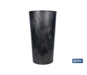 MACETERO 2 EN 1 FORMA CONICA CON DEPÓSITO COLOR NEGRO PP Ø 409 X 750 MM 29,5 L