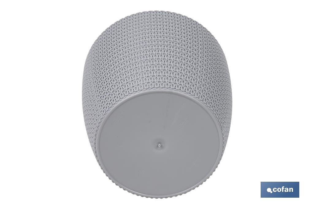 MACETA O MACETERO TRENZADA COLOR GRIS CLARO PP Ø 215 X 185 MM 5,2 L VENTA UNITARIA