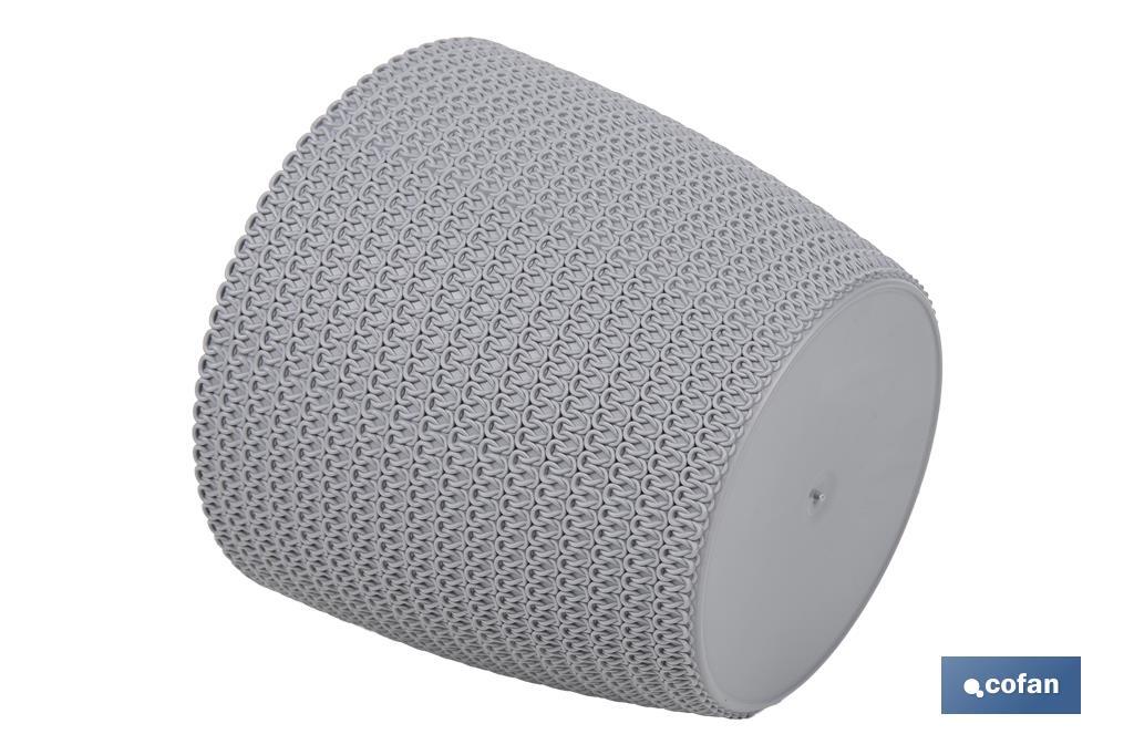 MACETA O MACETERO TRENZADA COLOR GRIS CLARO PP Ø 255 X 221 MM 8,5 L VENTA UNITARIA