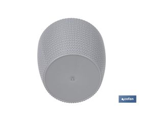 MACETA O MACETERO TRENZADA COLOR GRIS CLARO PP Ø 255 X 221 MM 8,5 L VENTA UNITARIA