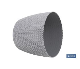 MACETA O MACETERO TRENZADA COLOR GRIS CLARO PP Ø 306 X 262 MM 15,6 L VENTA UNITARIA