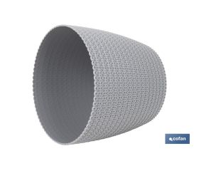 MACETA O MACETERO TRENZADA COLOR GRIS CLARO PP Ø 306 X 262 MM 15,6 L VENTA UNITARIA