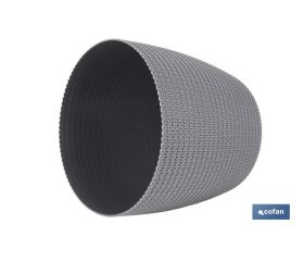 MACETA O MACETERO TRENZADA COLOR GRIS OSCURO PP Ø 141 X 119 MM 1,25 L VENTA UNITARIA