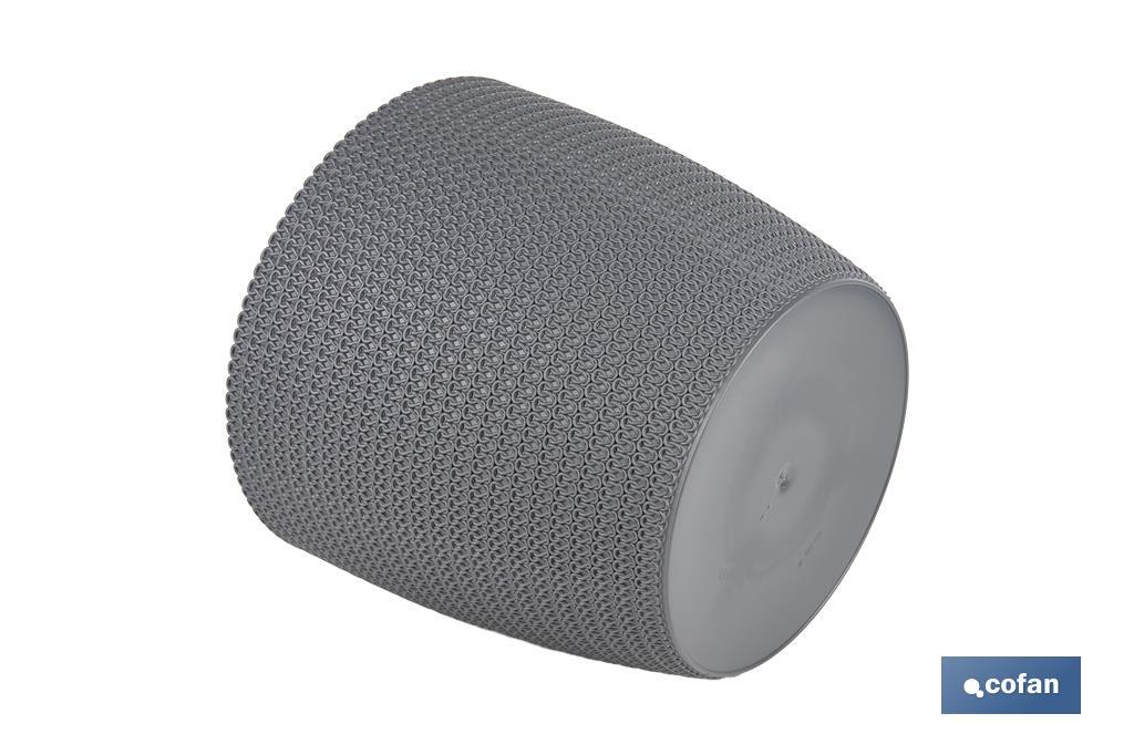 MACETA O MACETERO TRENZADA COLOR GRIS OSCURO PP Ø 215 X 185 MM 5,2 L