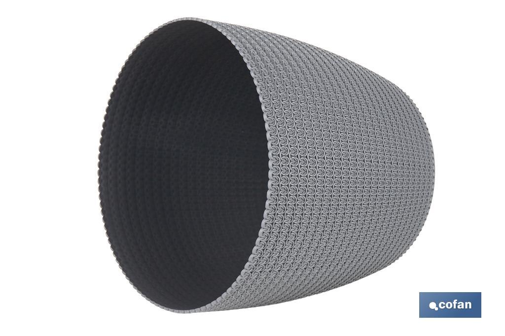 MACETA O MACETERO TRENZADA COLOR GRIS OSCURO PP Ø 215 X 185 MM 5,2 L