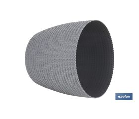MACETA O MACETERO TRENZADA COLOR GRIS OSCURO PP Ø 255 X 221 MM 8,5 L VENTA UNITARIA