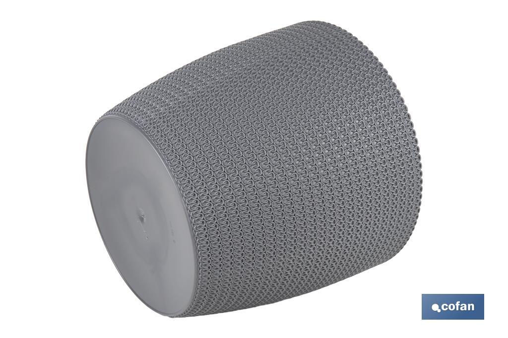 MACETA O MACETERO TRENZADA COLOR GRIS OSCURO PP Ø 255 X 221 MM 8,5 L VENTA UNITARIA