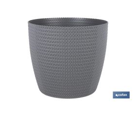 MACETA O MACETERO TRENZADA COLOR GRIS OSCURO PP Ø 306 X 262 MM 15,6 L VENTA UNITARIA