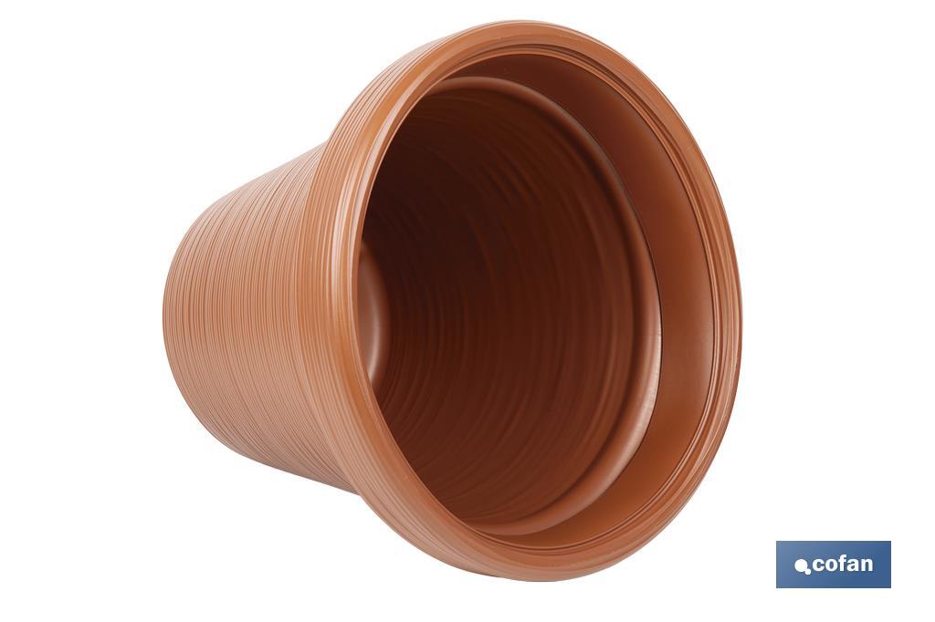 MACETA RAYADA COLOR TERRACOTA PE Ø 390 X 339 MM 22,5 L