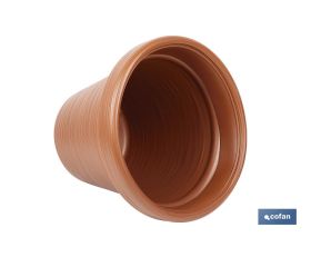 MACETA RAYADA COLOR TERRACOTA PE Ø 390 X 339 MM 22,5 L