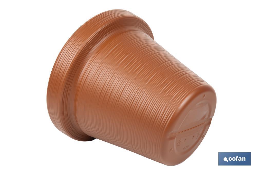 MACETA RAYADA COLOR TERRACOTA PE Ø 390 X 339 MM 22,5 L