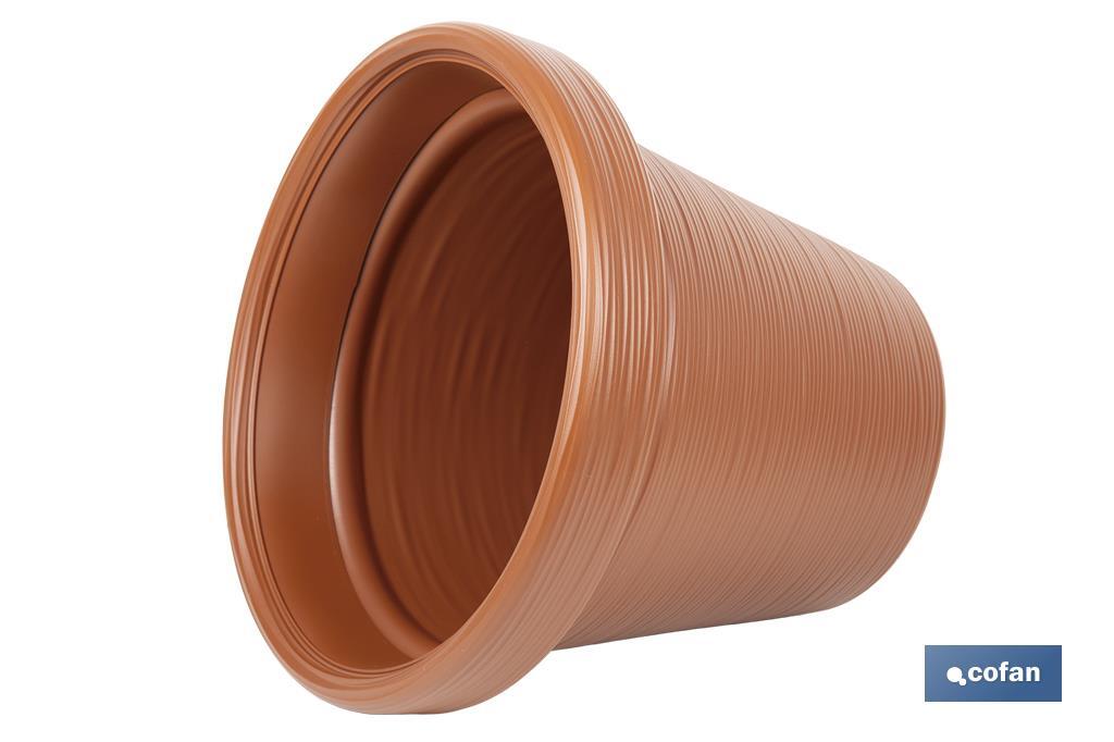 MACETA RAYADA COLOR TERRACOTA PE Ø 390 X 339 MM 22,5 L