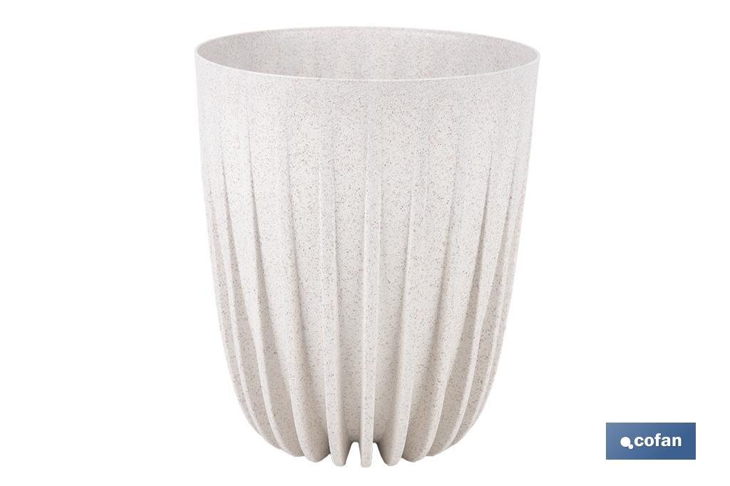 MACETA CON FILTRO DE DRENAJE A RAYAS COLOR BLANCO WPC Ø 190 X 226 MM 2,4 L VENTA UNITARIA