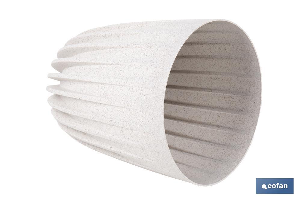 MACETA CON FILTRO DE DRENAJE A RAYAS COLOR BLANCO WPC Ø 190 X 226 MM 2,4 L VENTA UNITARIA