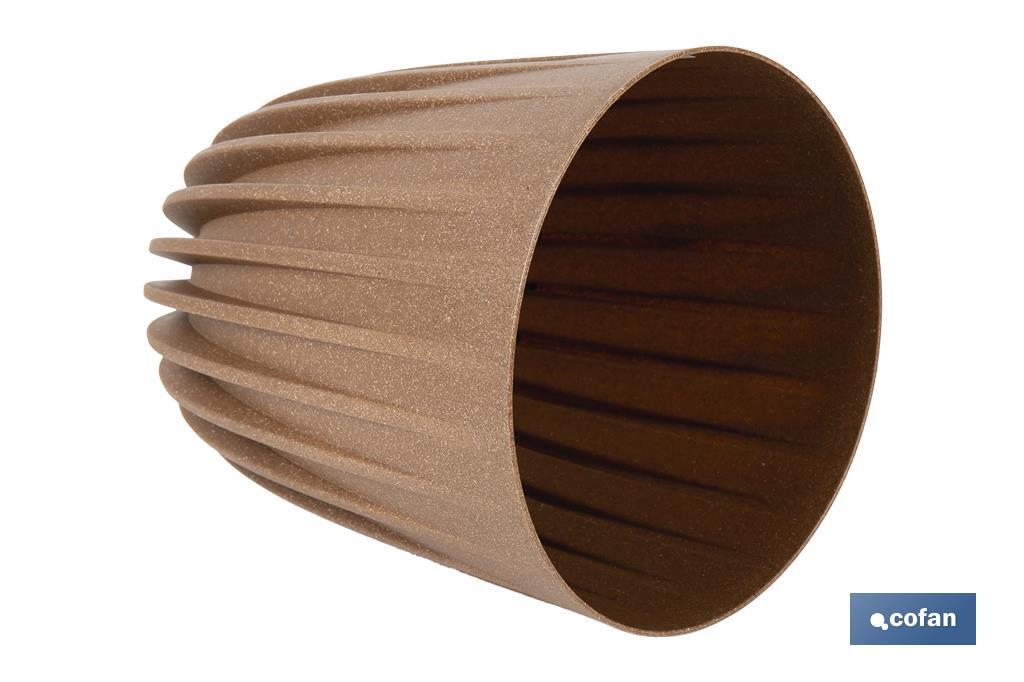 MACETA CON FILTRO DE DRENAJE A RAYAS COLOR MARRÓN WPC Ø 145 X 172 MM 1,5 L