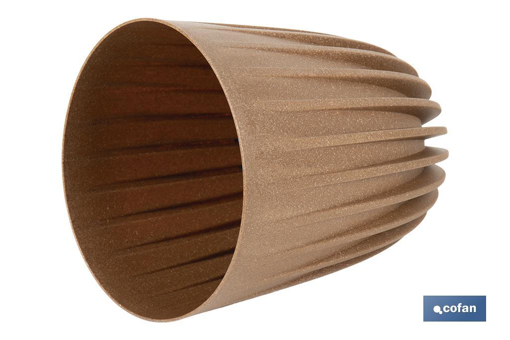 MACETA CON FILTRO DE DRENAJE A RAYAS COLOR MARRÓN WPC Ø 190 X 226 MM 2,4 L VENTA UNITARIA