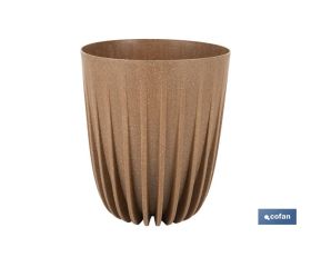 MACETA CON FILTRO DE DRENAJE A RAYAS COLOR MARRÓN WPC Ø 250 X 297 MM 6,2 L