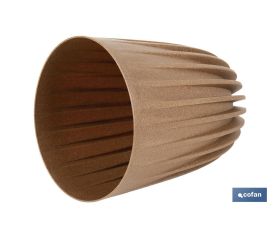 MACETA CON FILTRO DE DRENAJE A RAYAS COLOR MARRÓN WPC Ø 300 X 356 MM 11,6 L VENTA UNITARIA