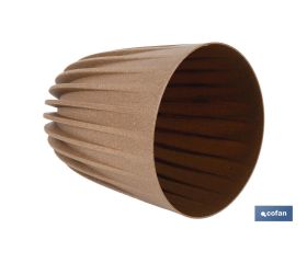 MACETA CON FILTRO DE DRENAJE A RAYAS COLOR MARRÓN WPC Ø 300 X 356 MM 11,6 L VENTA UNITARIA
