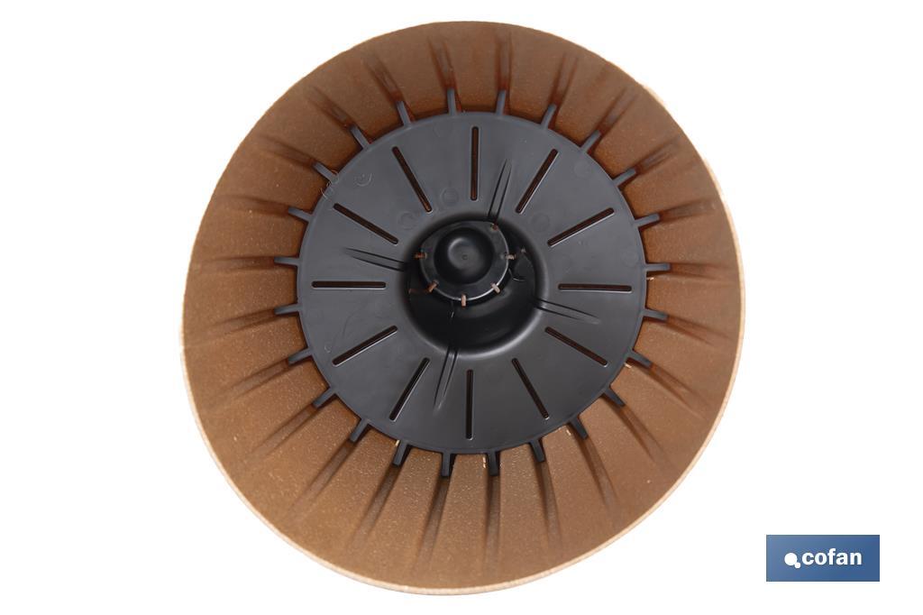 MACETA CON FILTRO DE DRENAJE A RAYAS COLOR MARRÓN WPC Ø 300 X 356 MM 11,6 L VENTA UNITARIA