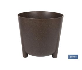 MACETA CON PATAS Y FILTRO DE DRENAJE COLOR CAFÉ WPC Ø 255 X 253 MM 8,1 L VENTA UNITARIA