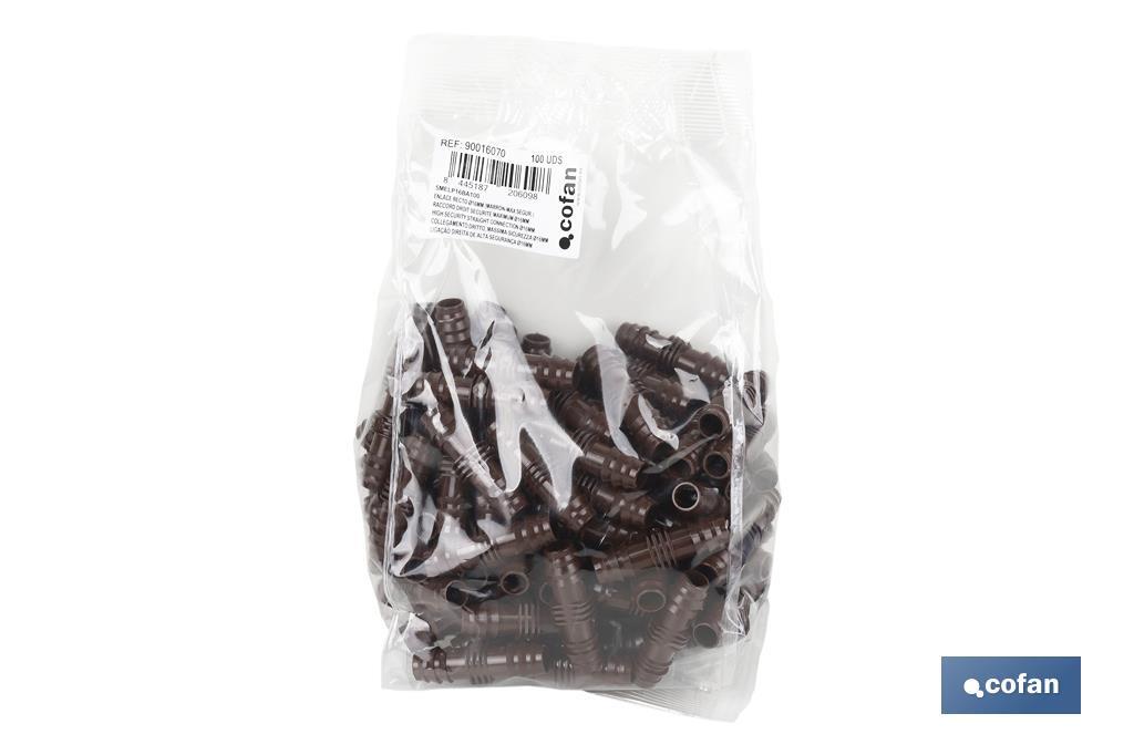 ENLACE RECTO Ø16MM (MARRÓN-MAX SEGUR.)