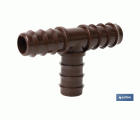 Conector en forma de T para riego por goteo | 16 mm de diámetro | Para sistemas de riego