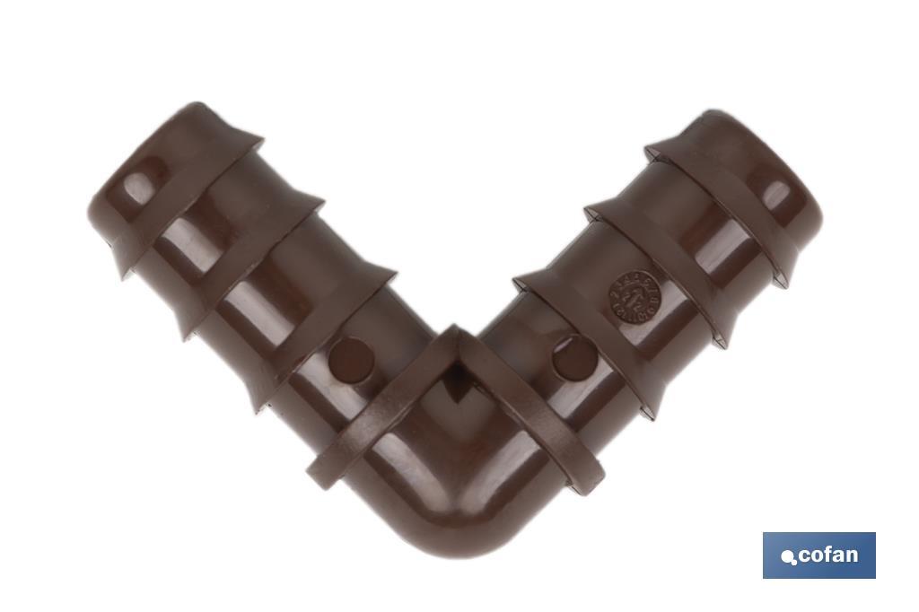 CONEXIÓN EN CODO Ø16MM (MARRÓN-MAX SEGUR.