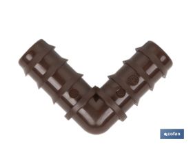 CONEXIÓN EN CODO Ø16MM (MARRÓN-MAX SEGUR.