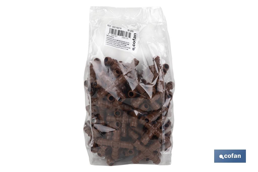 CONEXIÓN EN CRUZ Ø16MM (MARRÓN-MAX SEGUR.)