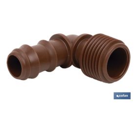 Conector en forma de Codo con Rosca Macho 3/4''