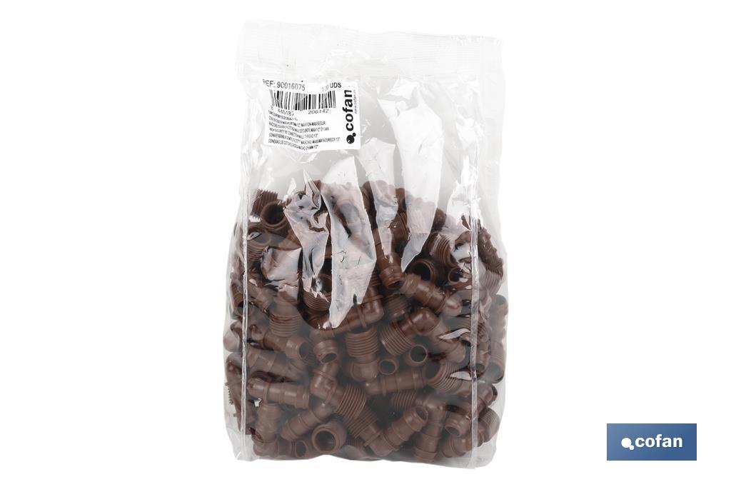 CON. EN CODO R.MACHO Ø16MM-1/2 (MARRÓN-MAX SEGUR.)