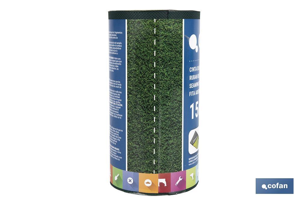 CINTA DE UNIÓN PARA CÉSPED ARTIFICIAL UNA CARA 15 CM X 5 M VERDE
