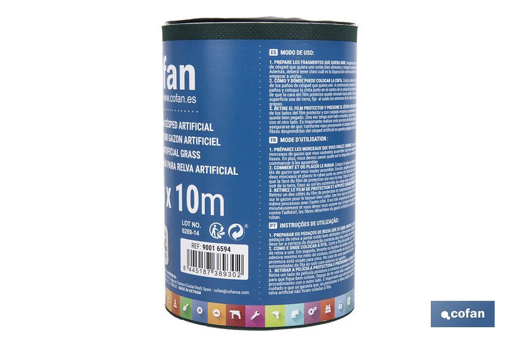 CINTA DE UNIÓN PARA CÉSPED ARTIFICIAL UNA CARA 15 CM X 10 M VERDE