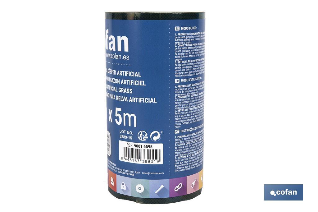 CINTA DE UNIÓN PARA CÉSPED ARTIFICIAL DOBLE CARA 15 CM X 5 M VERDE