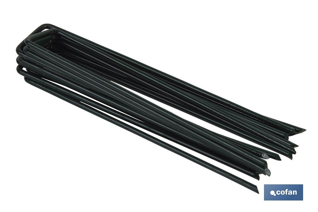 PACK 10 GRAPAS EN U 15 CM PARA CÉSPED ARTIFICIAL